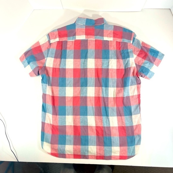J. CREW Cotton/Linen Shirt Blend Short Sleeve Button-Up Checked Shirt Size XL - Picture 11 of 13